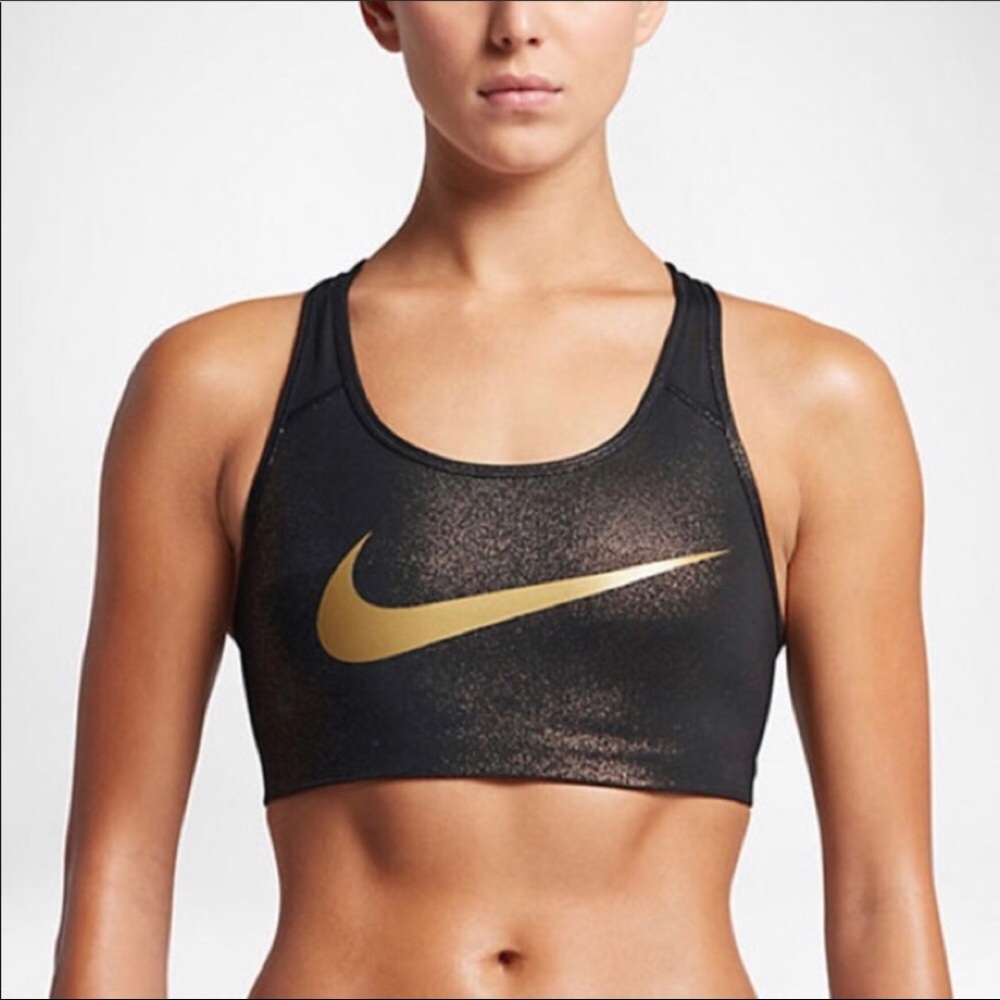 Nike gold sparkle sports bra